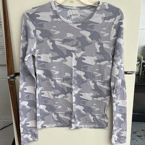 Gray camouflage aero long sleeved crew neck